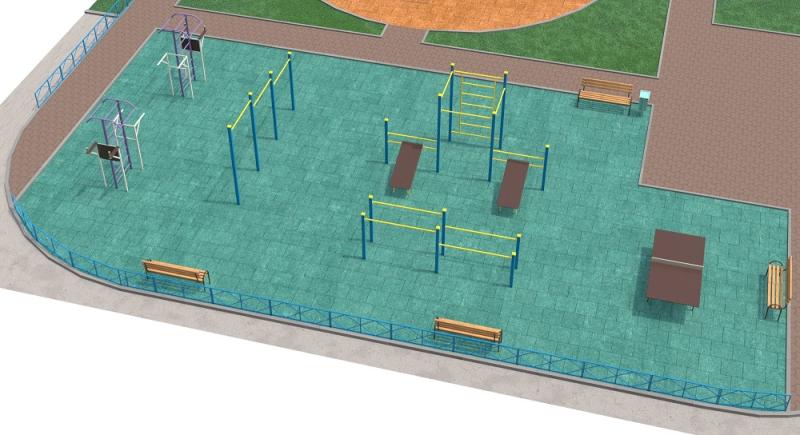 Проект спортивной площадки с столом теннисным в Орлом Проект спортивной площадки с столом теннисным в Орлом