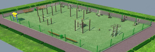 Проект спортивной воркаут площадки с уличными тренажерами в Орлом