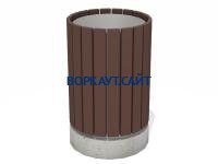 Урна деревянная круглая с бетонным основанием МАФ 1632 в Орлом