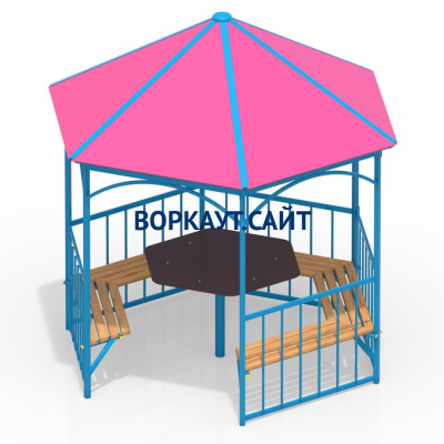 Беседка со столом и лавками МАФ 4121 в Орлом