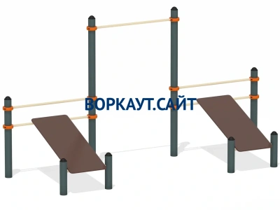 Воркаут с турником и двойной скамьей для пресса ВС-28 в Орлом