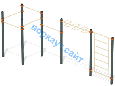 Воркаут турники с шведской стенкой и рукоходом  ВС-21 в Орлом