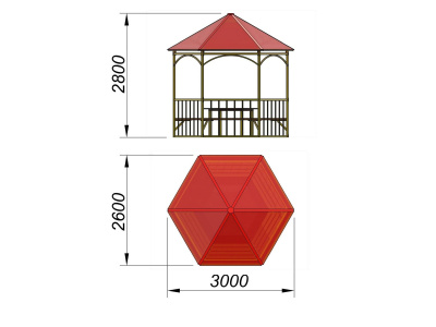 Беседка со столом и лавками МАФ 4121 в Орлом