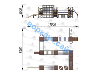 Детский спортивный комплекс Полоса препятствий ДСК 3116 в Орлом