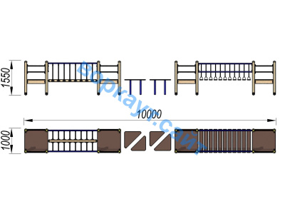 Детский спортивный комплекс Двойной мостик ДСК 3115 в Орлом