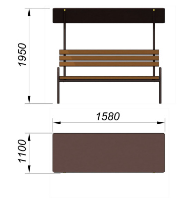Лавочка под навесом МАФ 1607 в Орлом