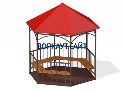 Беседка с лавками и полом МАФ 4122 в Орлом