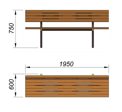 Диван уличный МАФ 1608 в Орлом
