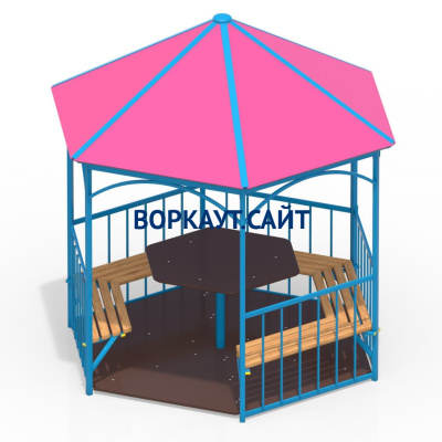 Беседка со столом, лавками и полом МАФ 4123 в Орлом